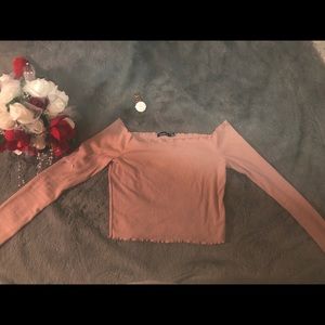 Boohoo of the shoulder long sleeve top